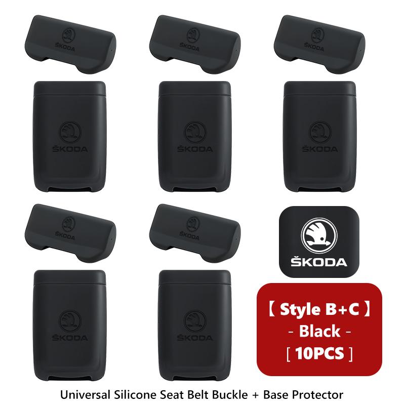 AAFO1 Car Seat Belt Anti Scratch Protector Case Seatbelt Buckle Cover Silicone Accessories For Skoda octavia a5 a4 mk1 2 fabia superb