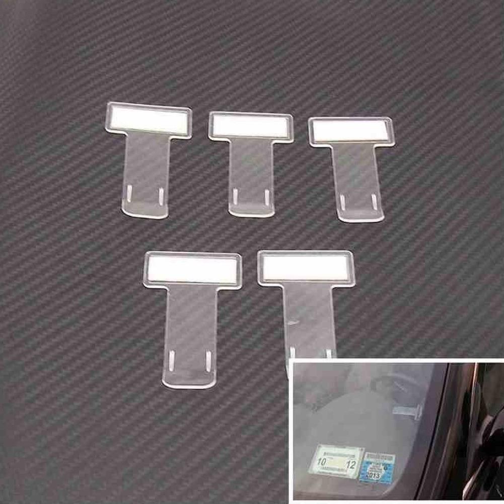 Cars Auto Parts Ticket Parking Card Permit Windscreen Holder Clip Windshield 5Pcs Car Adhesive