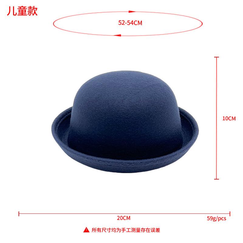 Rodičovsko-dětský buřinkový klobouk imitace vlněného kašmíru vlněný klobouk roztomilý cosplay rekvizitní klobouk