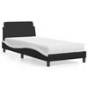 VidaXL Lit avec matelas noir et blanc 80x200 cm similicuir, meuble de chambre à coucher, lit simple, cadre de lit incurvé, 3208302