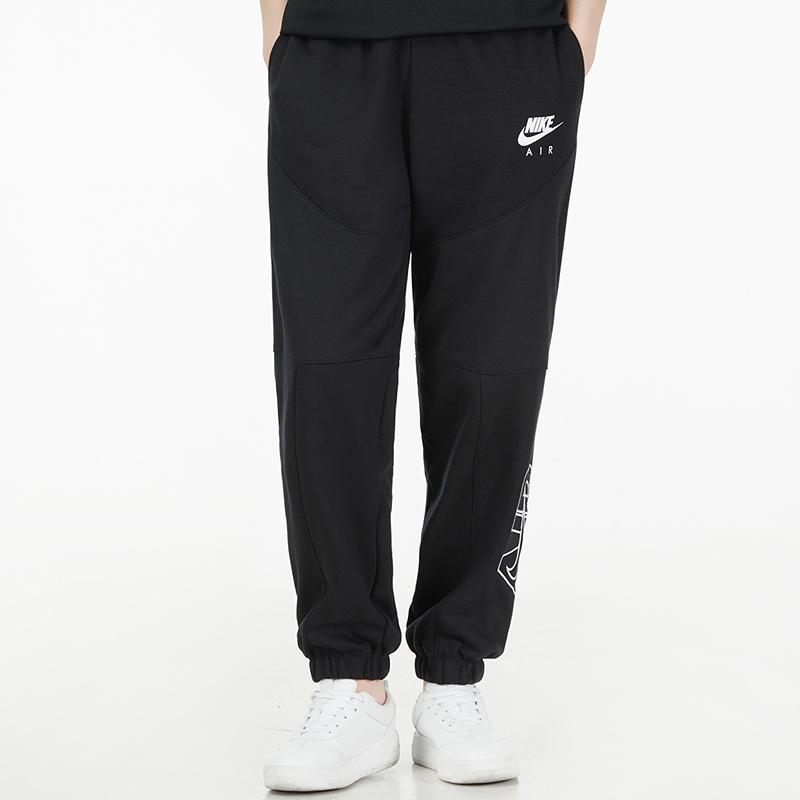 Nike As W Nsw Air Flc Pant Ležérní Sportovní Pletené Přiléhavé Jednobarevné Zúžené Tepláky Dámské kalhoty Černá DM6062-010
