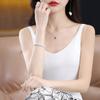 Frauen Tank MODERNE NEUE SAGA Sommer Gestrickte T-shirt Ärmellose Basic Tees Weste Unterwäsche Stricken Top Weibliche V-ausschnitt