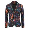 Men Fashion 3d Printed Casual Blazer Jacket Long Sleeve Outerwear