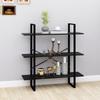 Day and Night - Day and Night Shelf 3 Levels Solid Black Pine Wood 100x30x105 Cm