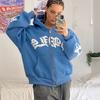 Women's Sweatshirt Fashion Loose Hoodie Letter Zipper Top Casual Jacket