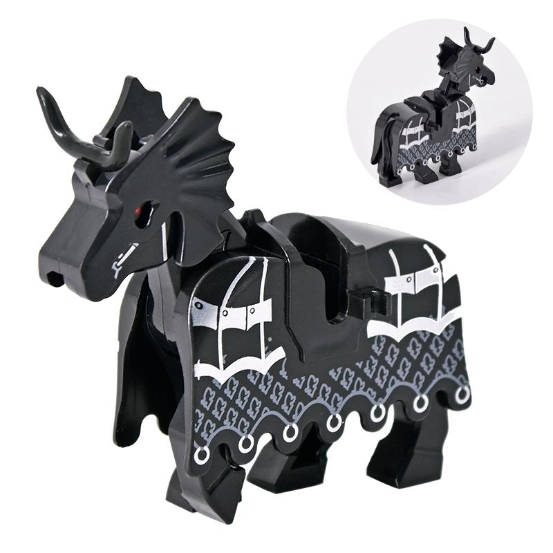 Jednotlivě prodávaný středověký rytíř římský válečný kůň Rohan zvíře stavebnice akční figurky DIY hračky pro děti dárky