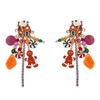 Colorful Christmas Earrings: Cartoon Little Man, Holiday House & Candy Pendants