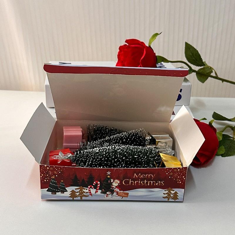 1/4pcs LED Christmas Tree Night Light Mini Colorful Luminous Xmas Tree DIY Candle Lamps Ornaments for New Year Party Home Decor