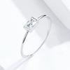 WOSTU Authentic 925 Silver Forever Clear CZ Circle Round Finger Rings Women Wedding Fine Jewelry Gift