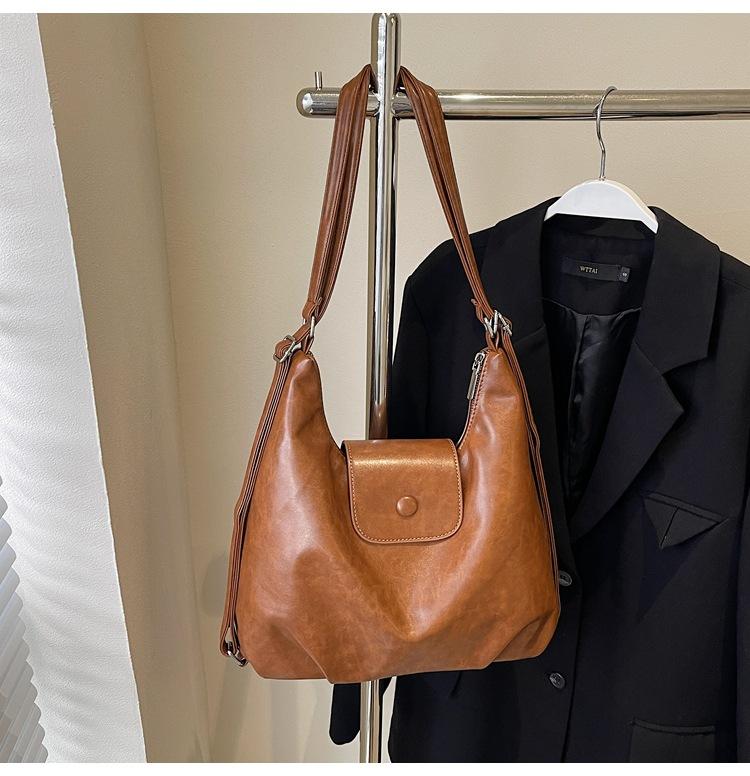 Fashion Retro Large-capacity Bag Women's 2025 New High-end Shoulder Bag Versatile Tote Bag Multi-purpose Backpack