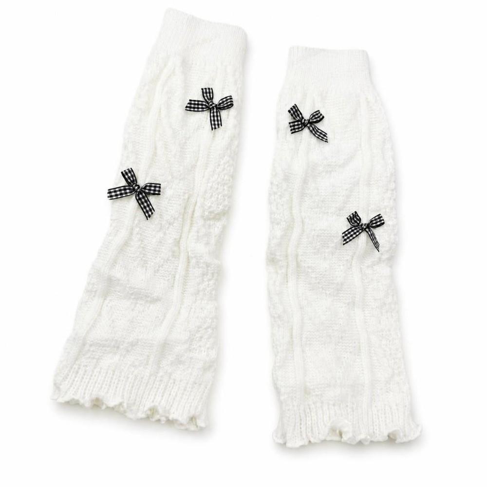 Knitted Style Bow Tie Leg Warmers Pile Stockings Stacked Socks Cute Guards Socks Ballet Style