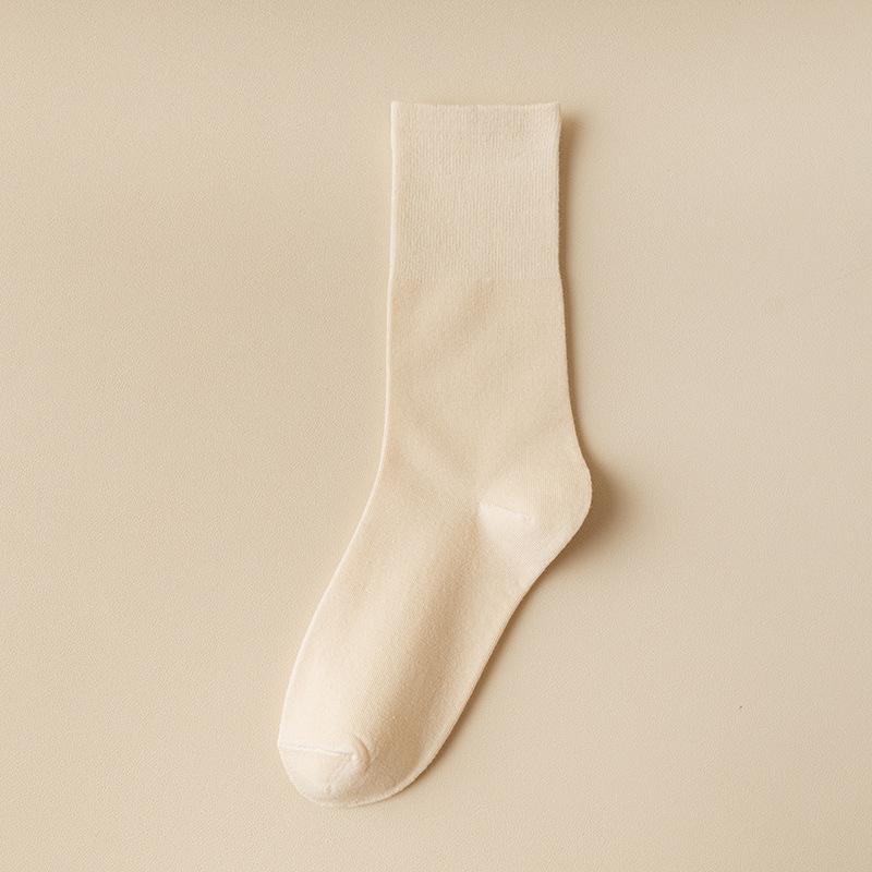 Female Spring and Autumn Colored Cotton Without Bone In The Tube Cotton Socks