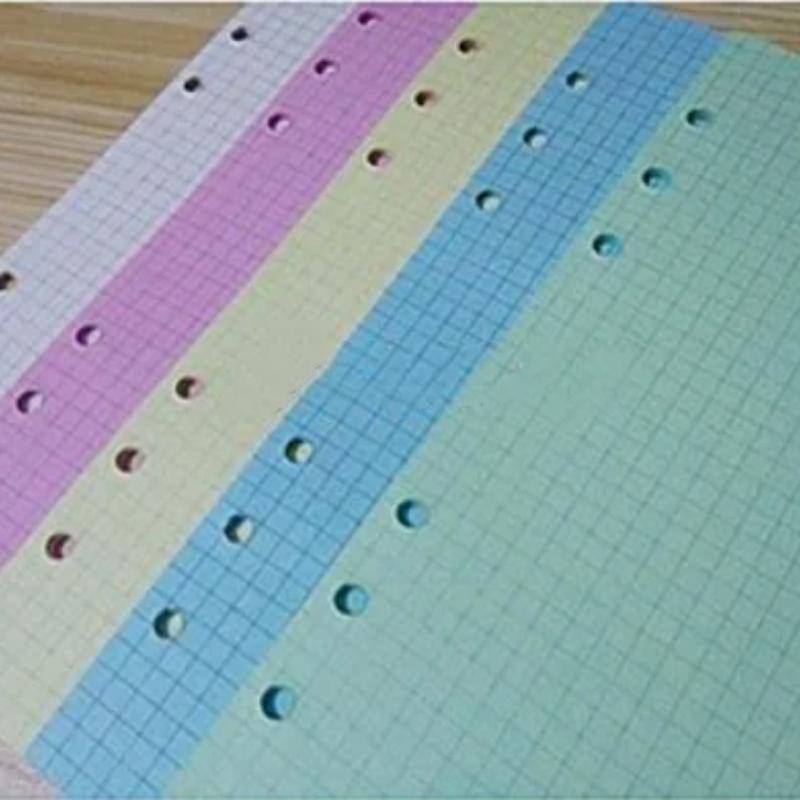 

50 листов A5 A6, цветная сменная бумага, внутренняя страница, пустая строка, сетка, внутренняя страница, внутренняя бумага, канцелярские принадлежности A6