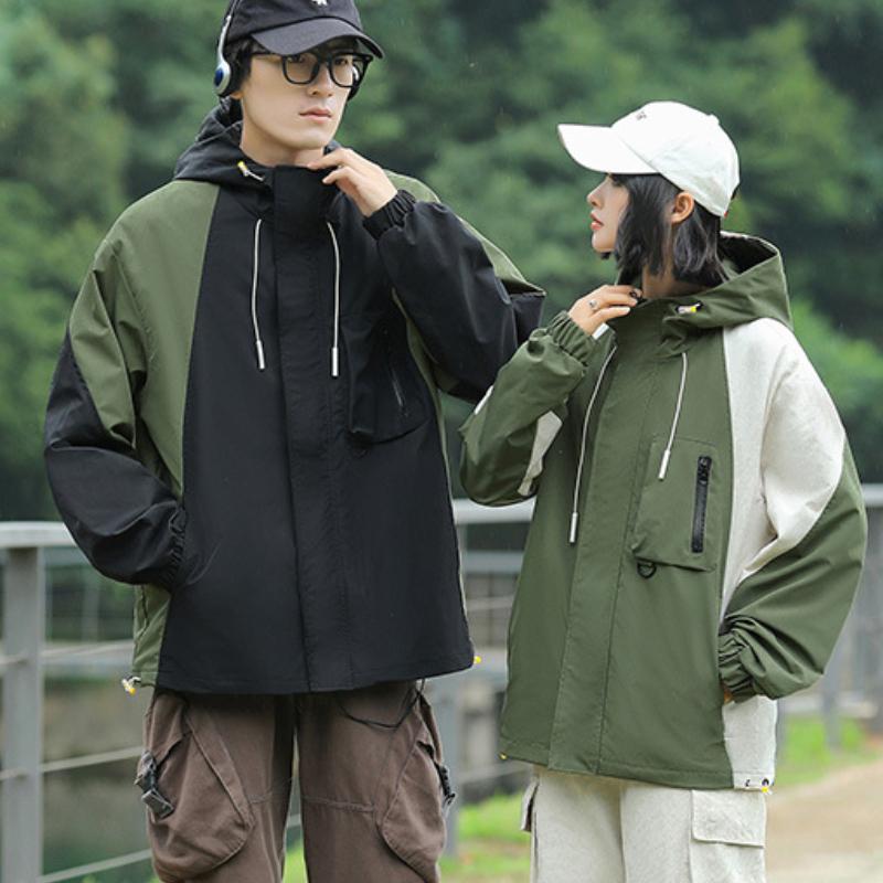 New Assault Suit Men Women Outdoor Sports Hiking Jackets Windproof Waterproof Hooded Jacket Couple Contrast Color Coat
