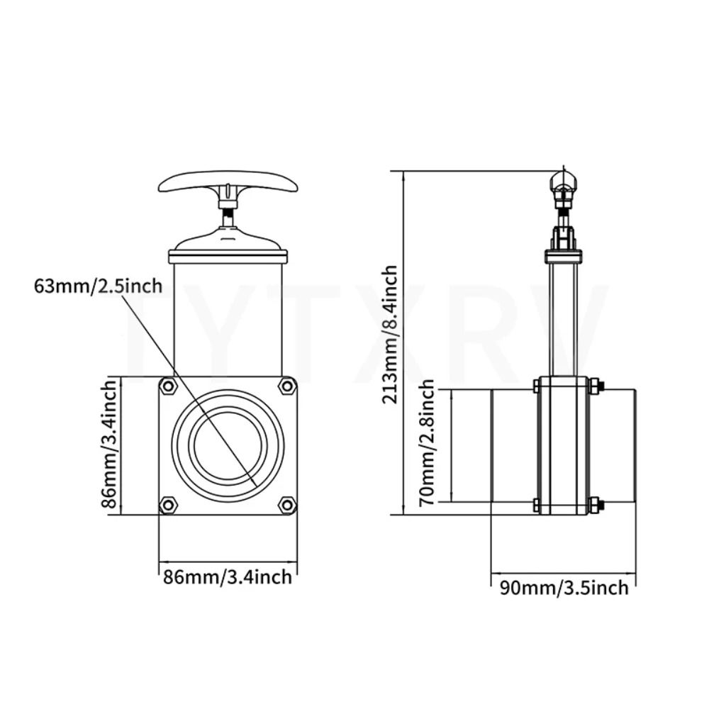 Plastic RV Sewage Collector Stainless Steel RV Modification Accessories  Gate Valve