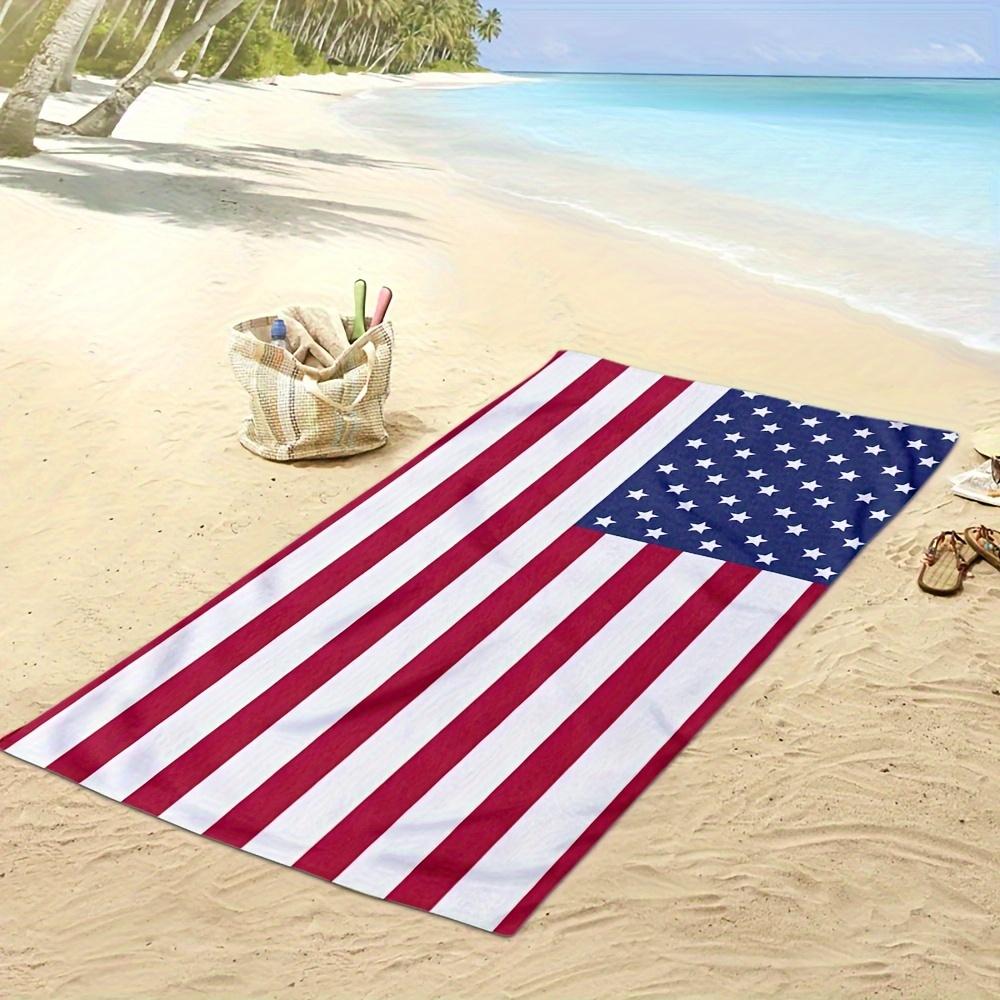 Asciugamano da Spiaggia Bandiera Americana, Microfibra Senza Sabbia Assorbente Leggero Asciugatura Rapida per Nuoto Bagno Viaggio Piscina Yoga