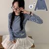 The Pink Shami STripe Color Blocked Long Sleeve T shirT