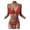 Women Striped Push Up High Cut Hight Waist  Bikini Set Two Piece Swimsuit