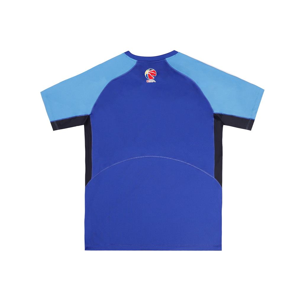 Li Ning T Shirts Unisex Sichuan Team, Blue Crew Neck Thin ATSV961-1