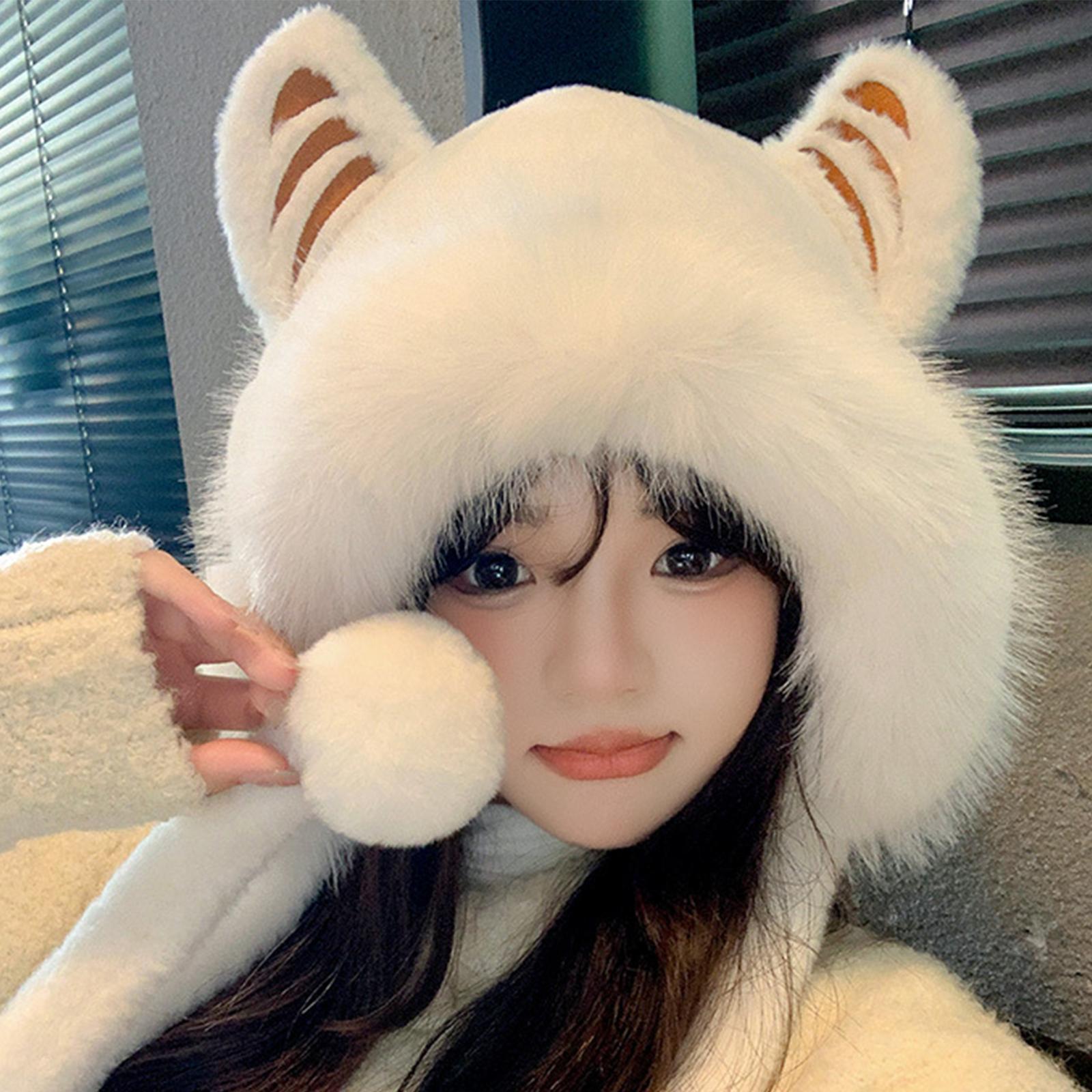 

Женская милая плюшевая шапка, теплая шапка, толстый носок One Size белый