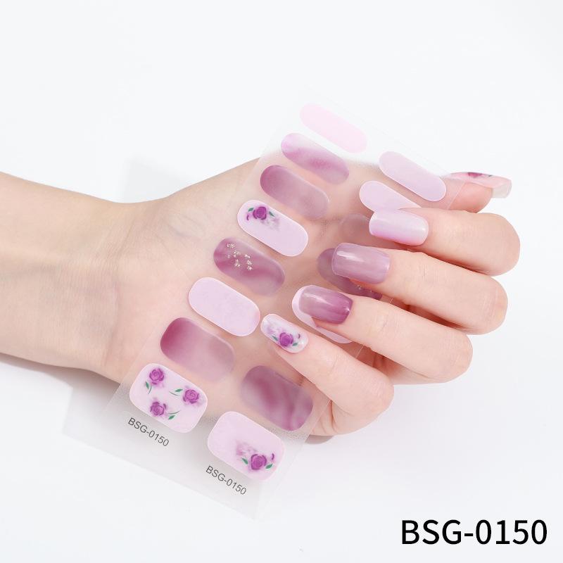 Japanese Gel Manicure Stickers Nail Stickers 3d Bronzing Light Therapy Nails Checkerboard Nail Stickers