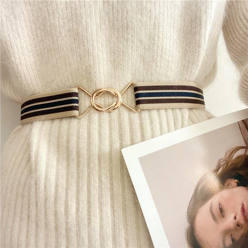 

Coat Womens Sophisticated Dress With Decorative Elastic Waist Belt Fashion Musthave ApricotBlue