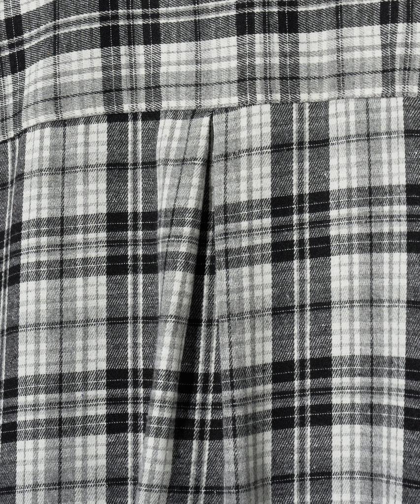 STANDARDERROR 87-Stan134 Soft Misty Oversized Pocket Long Sleeve Check Shirt Black