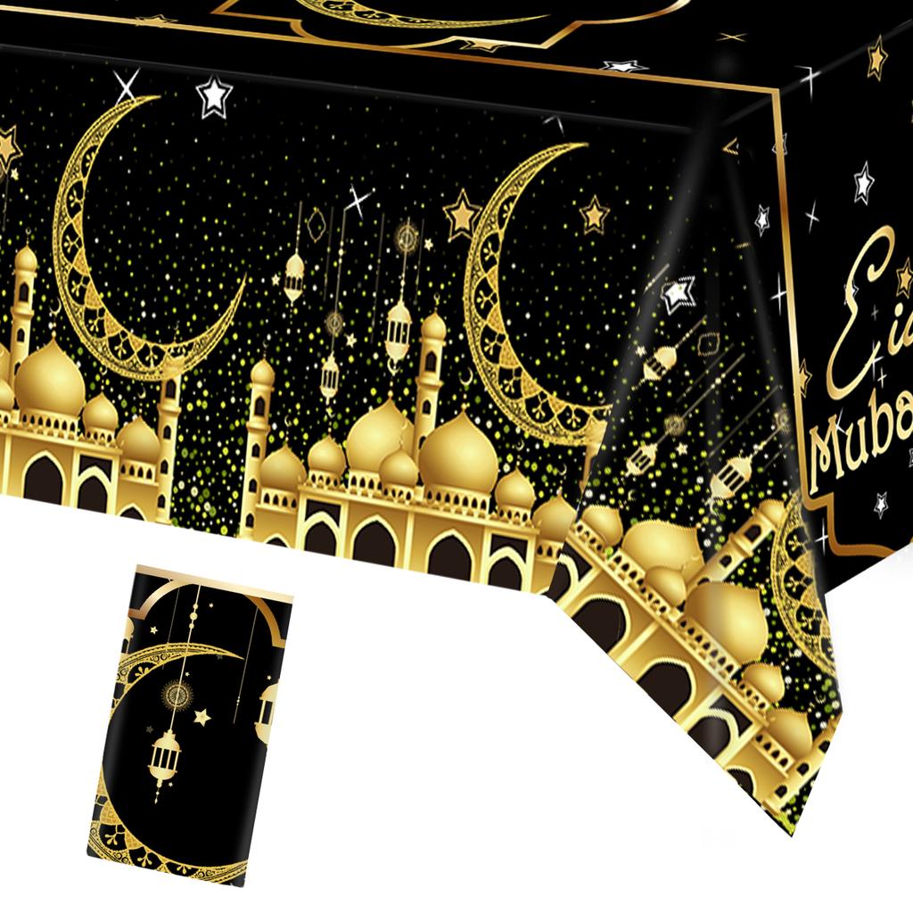 Ramadan Decoration Tablecloth EID Mubarak Decor For Home Tablecloth Ramadan Kareem Islamic Muslim Party Eid Al Adha Gifts 2024