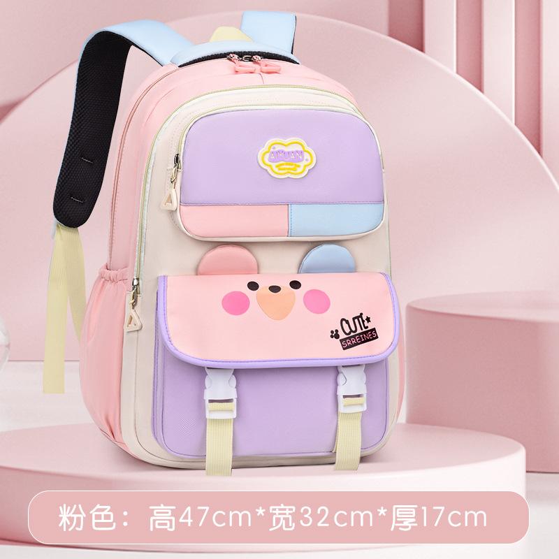 Cute Cartoon Little Girl Backpacks Large Capacity Primary School 1-3 Grade Boys And Girls Lightweight schoolbag bookbag