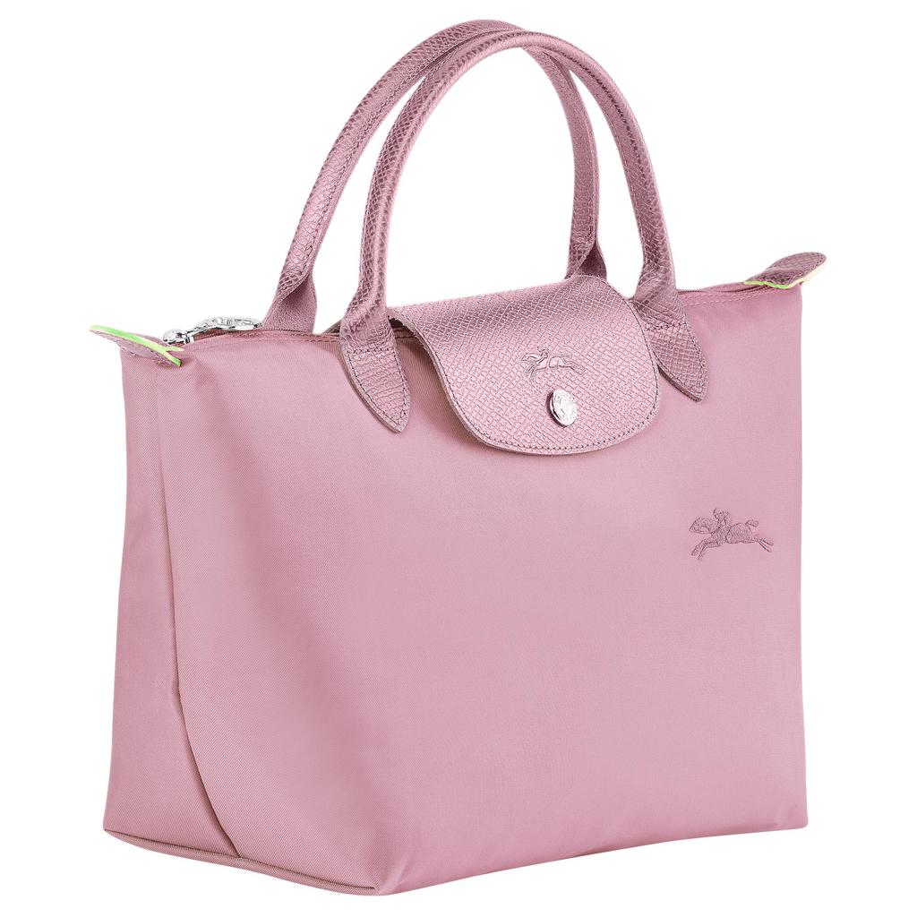 Longchamp Borsa Tote Le Pliage Green con Ferramenta in Metallo Argentato in Pelle Piccola Rosa da Donna 1621919P75