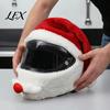 Festive Helmet Cover Christmas Santa Motorcycle Cover, Plush Claus Hat Xmas for Decoration, Holiday Accessories Men Cycling Decoration