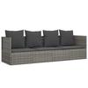 VidaXL Outdoor Lounge Bed with Cushions Grey Woven Resin 319564