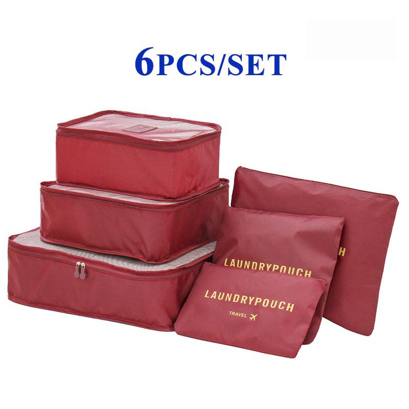 

6 шт./компл., дорожный чемодан, органайзер, сумка для хранения, набор, органайзер для хранения для путешествий, водонепроницаемые пылезащитные дорожные сумки
