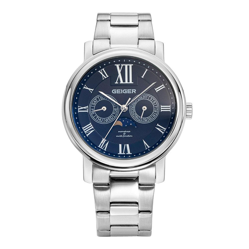 Gaigeo Ge8025Bs_M Men'S Moonphase Metal Watch