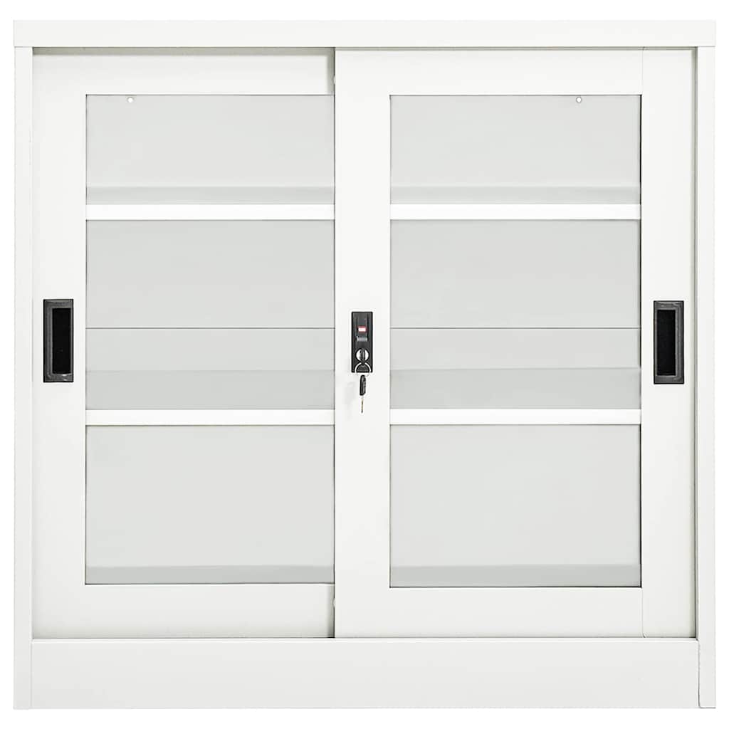 vidaXL Schrank mit Schiebetür Weiß 90x40x90 cm Stahl