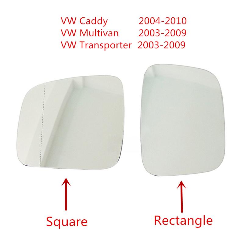 Side Mirror Glass For VW Multivan Or Transporter 2003-2009 Caddy 2004-2010 HD Heated Rearview Mirror Lens Automotive Accessories