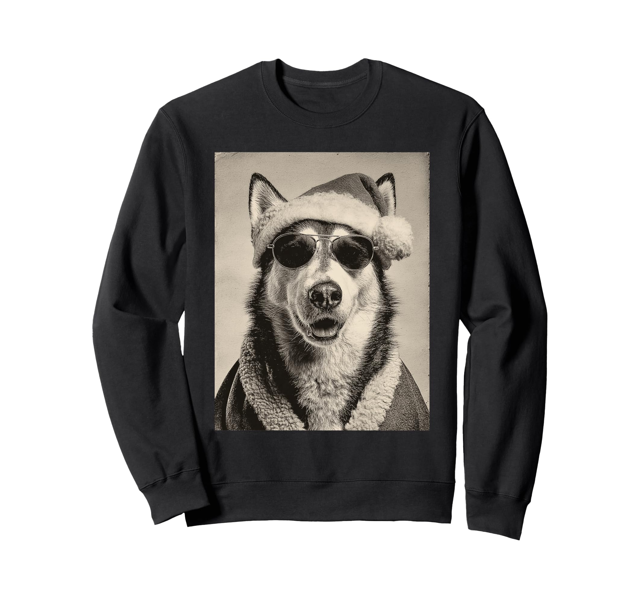 

Funny Husky Sunglasses Retro Christmas Festive Dog Sweatshirt