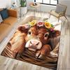 15 Size Highland Cow Printed Carpet Rugs for Home Living Room Bedroom Sofa Doormat Decor,kids Area Rug Non-slip Floor Mat