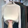 Autumn and Winter German Velvet Slim Inner Half Turtleneck Warm Base Shirt New Korean Style Long-sleeved T-shirt for Women