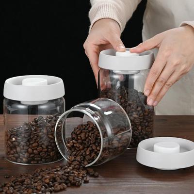 500–1800 ml Pressbehälter für Lebensmittel mit Deckel, versiegelter Tank, Vakuumbehälter für Kaffeebohnen, für Kekse, Getreide, Snacks
