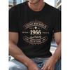 Men'S Plus Size 1966 Vintage Graphic T-Shirt - Retro Legends Born In 1966 Design, for Big & Tall Slim Fit Heavyweight Tee, Machine Washable Round