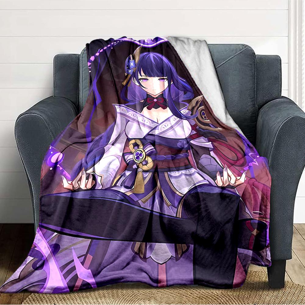 1pc Genshin Impact Beelzebul1 Blanket, Gift, for Men and Women, Soft Blanket, Good for Sofa Bed Couch Travel, Lightweight Flannel Blanket