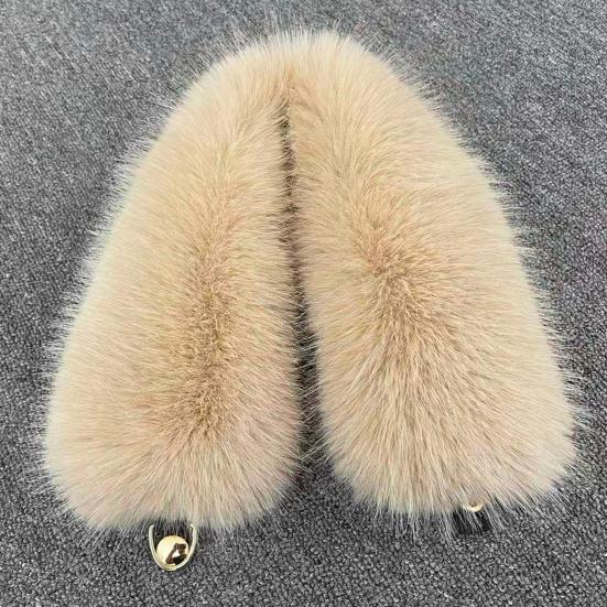 Fake Scarf Puffy Collar Trim Fur Neck Scarf Adjustable Button Fastening Faux Removable Plush Winter Warmer