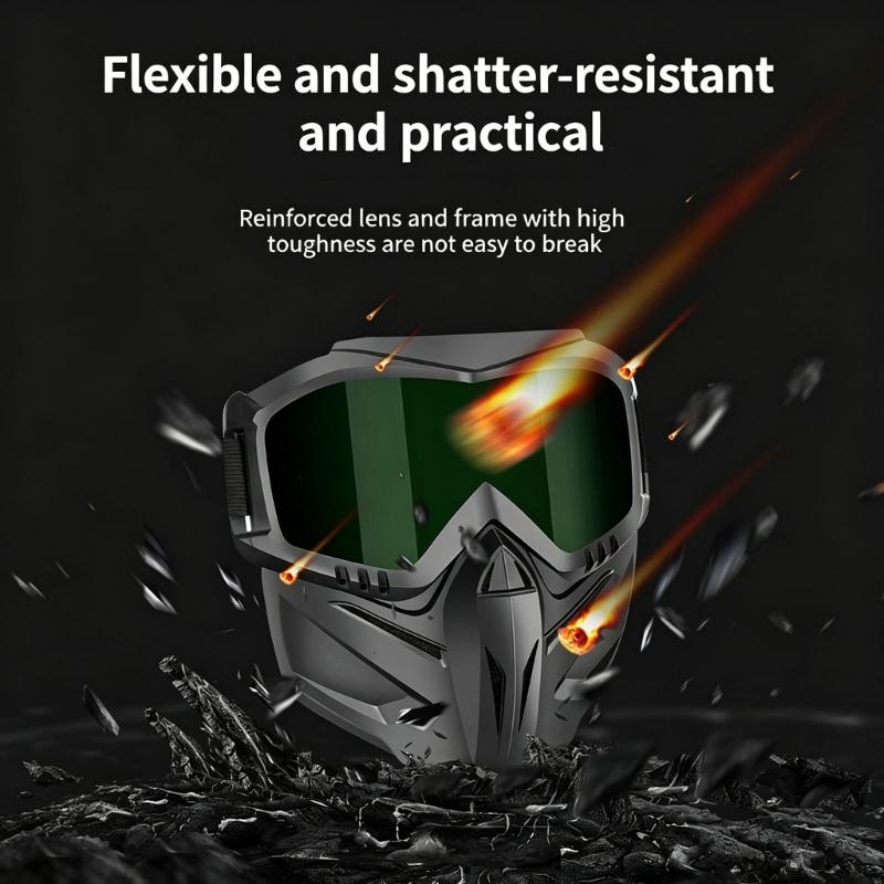 Breathable Full Face Protective Goggles For Welding And Outdoor Activity Featuring Impact Resistant Design And Comfortable Padding