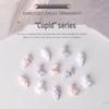 Baroque Angel Resin Heart Cupid Doll Nail Art Decorations - 5pcs Retro White DIY Accessories