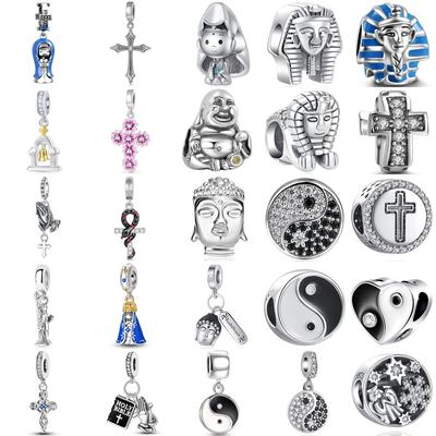 Nieuw Koperen Kruis Boeddha Beeldje Sfinx Hanger Snuisterij Kralen Passend op Originele Bedels Armband Sieraden Accessoires