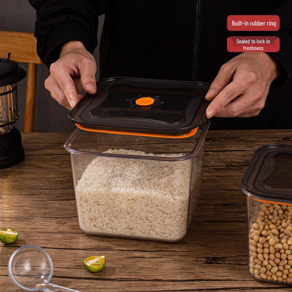 Clear Plastic Kitchen Storage Jar for Cereal and Grains