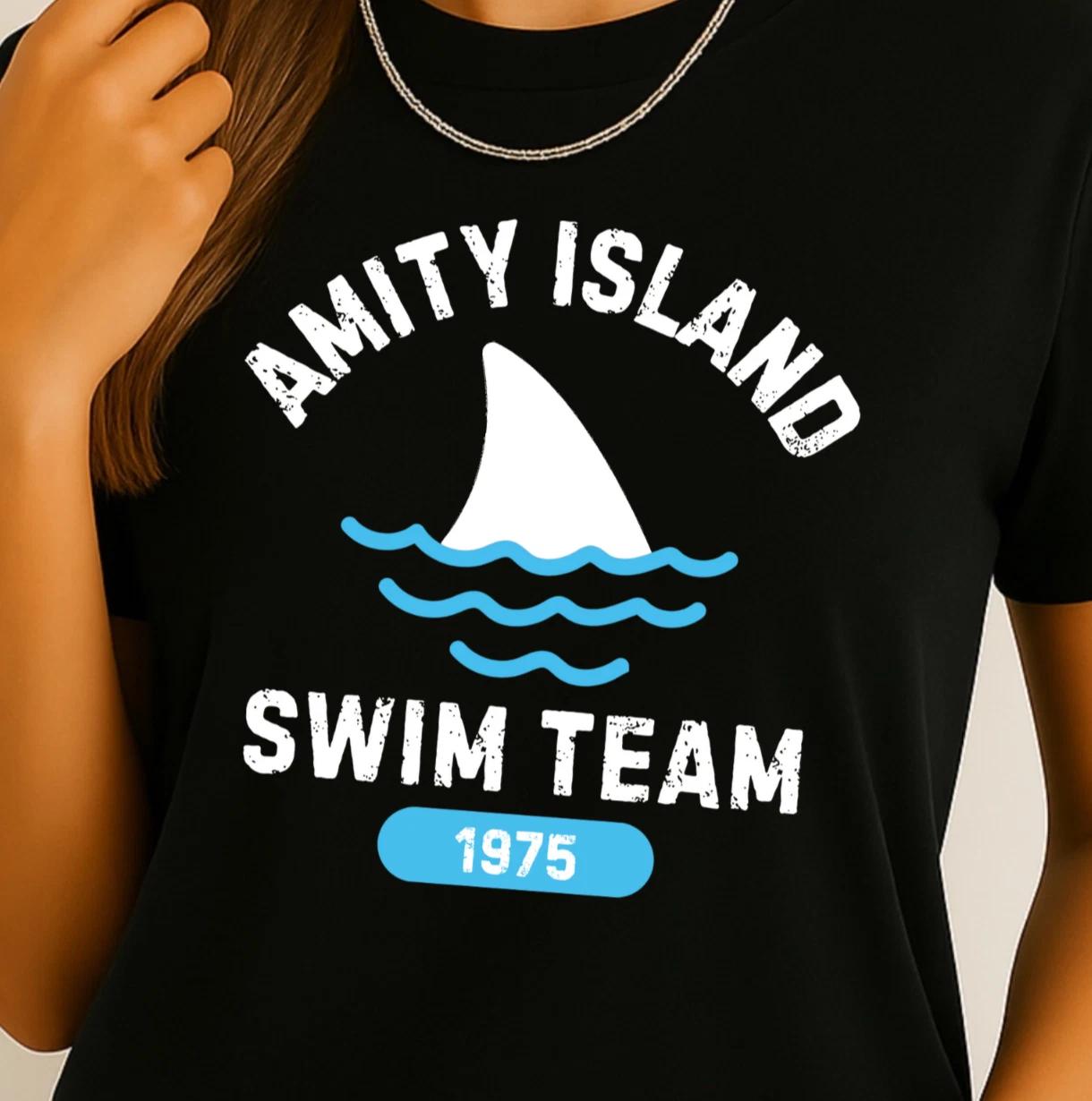 Amity Island Swim Team T-Shirt | Jaws Inspired Tee, Shirt for Swimmers XL