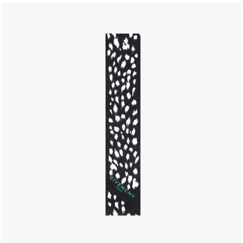 Givenchy Animal Print Skinny Twill Silk Scarf Bg00p2g002
