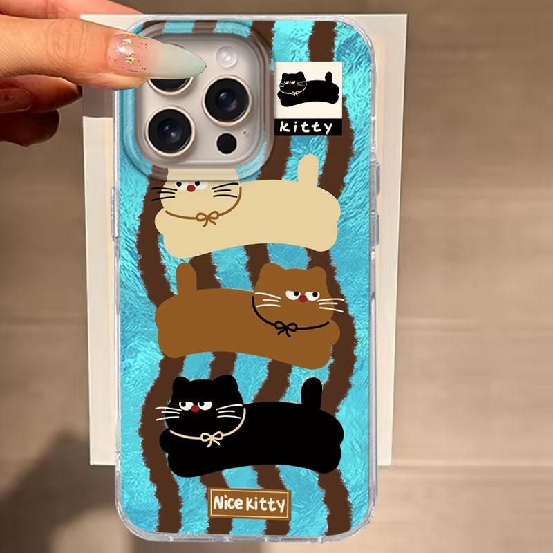 

Чехол для для iPhone 16 15 13 Plus Pro Max 7 14 Pro 5G Чехол для телефона Милый мультяшный пес Синяя рябь Кот Для iPhone 16e Задняя мягкая сумка iPhone 14 Plus белый